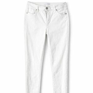 LOFT Curvy Skinny White Jeans 29/8 High Rise Stretch Denim